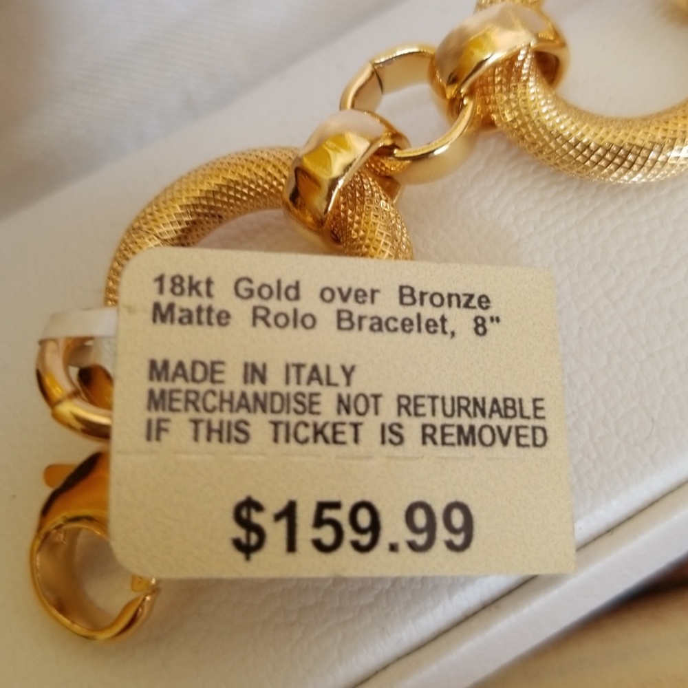 Gold Matte Rolo Bracelet - Picture 2 of 2